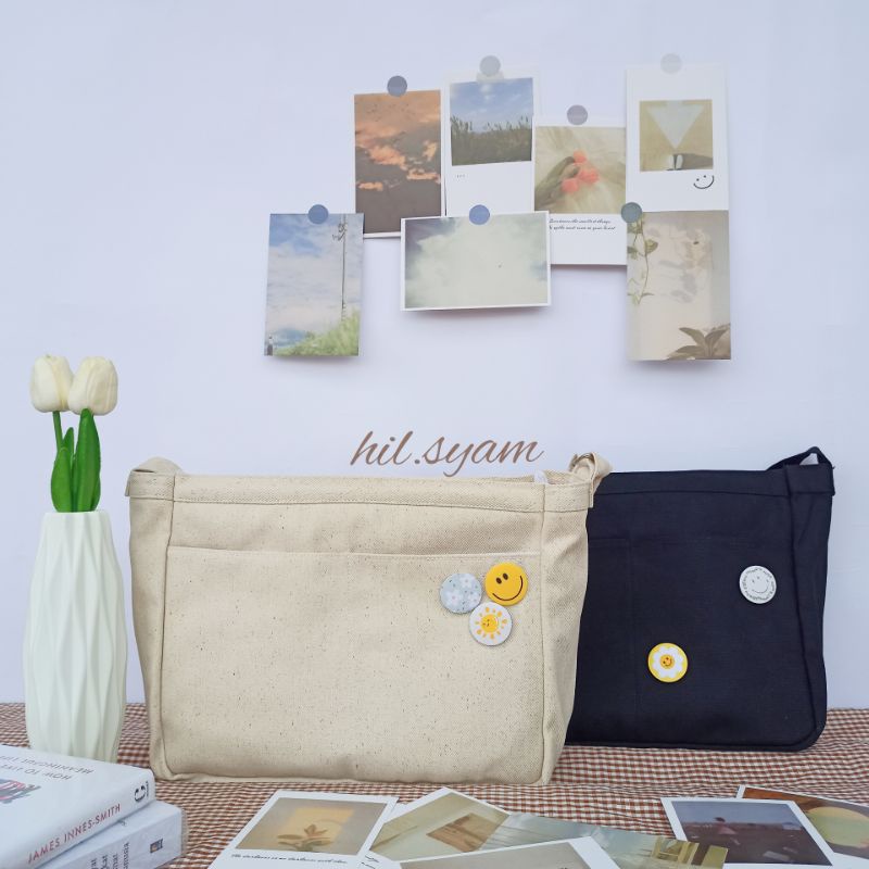 Calya Slingbag | Slingbag Kanvas | Shoulder bag canvas | Tas korea | Tas selempang