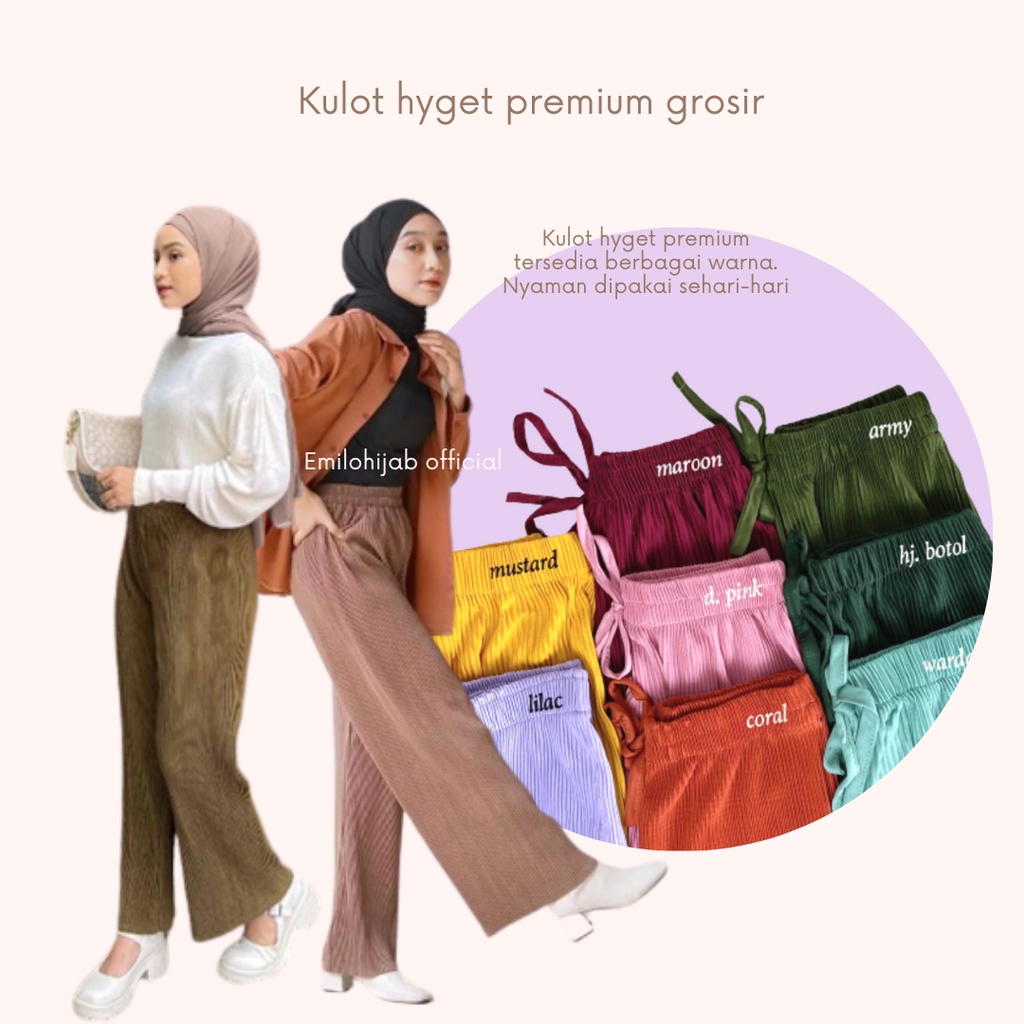Kulot plisket lidi hyget premium | kulot lidi super grosir
