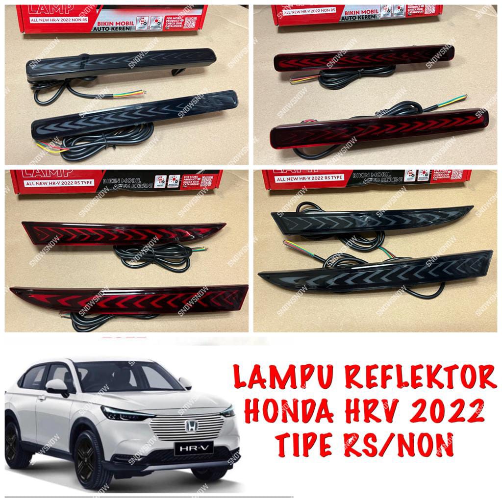 Reflektor Bumper Honda HRV 2022 UP Red Smoke Mata Kucing Running LED