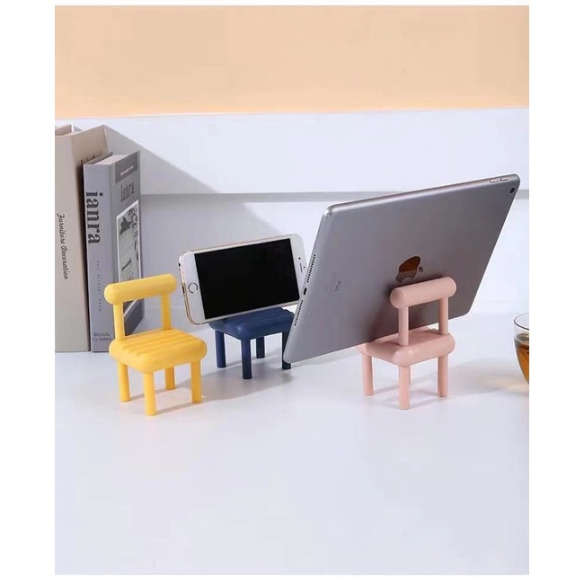 Holder Kursi Folding Chair Macaron / Stand Holder Stand HP Lipat Dudukan Penyangga HP Tablet Import PROMO SEN