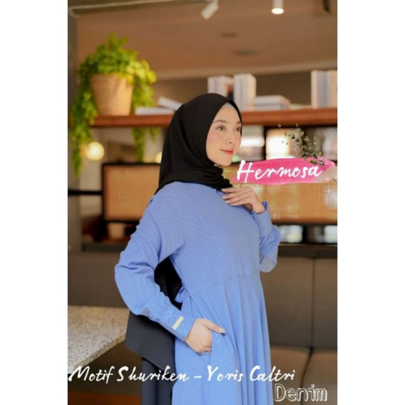 Gamis Hermosa Original Yoris Caltri Shuriken Denim