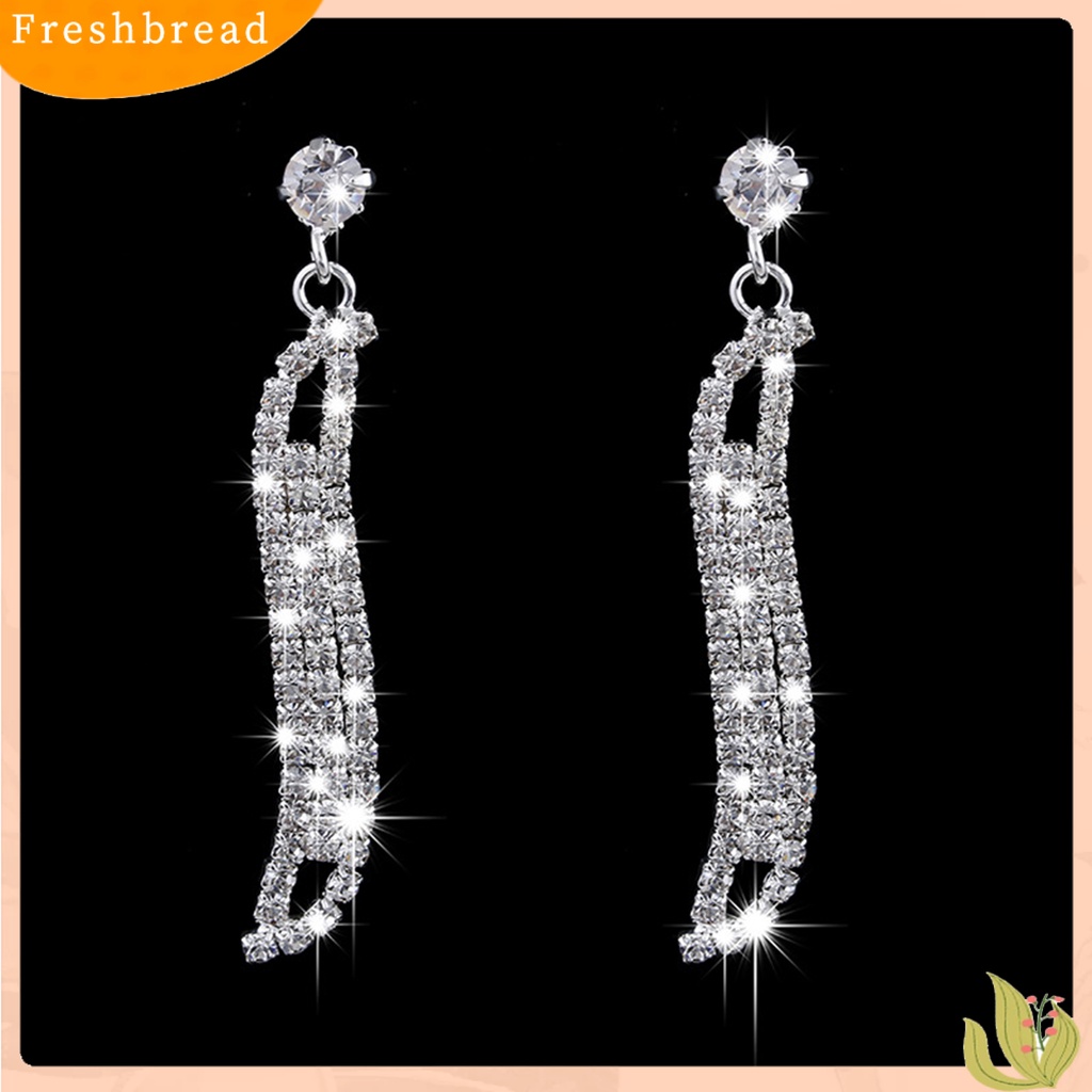 2pcs / Set Kalung Choker Anting Berlian Imitasi Bentuk Geometris Untuk Aksesoris Perhiasan