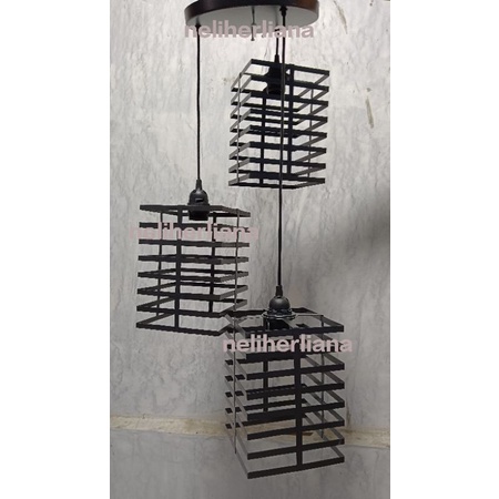 Lampu gantung bulat putih  1 set 3in1