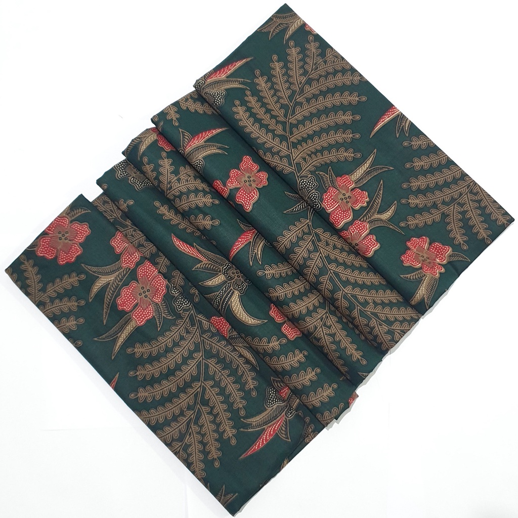 Kain Batik Printing Hijau Manis / Kain Bahan Baju Kekinian Motif Batik