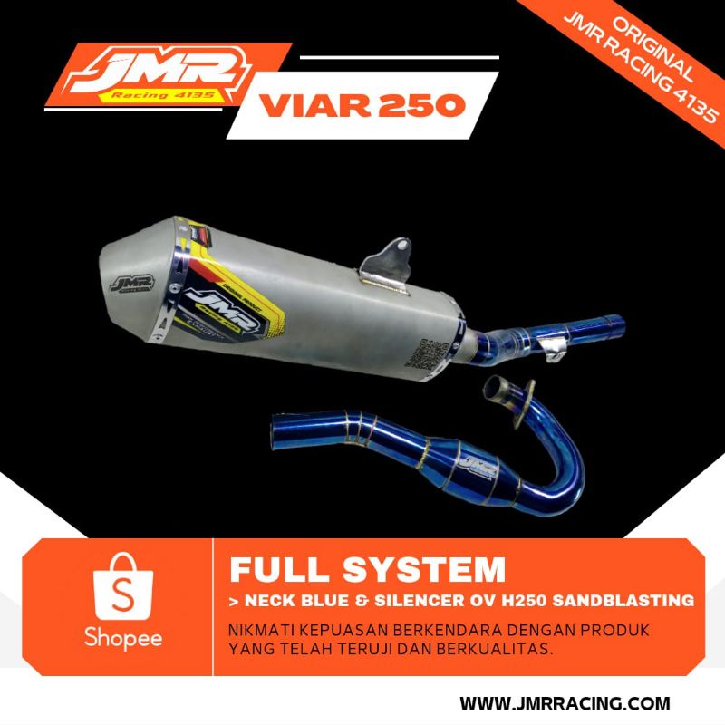 KNALPOT VIAR 250 TYPE OV H250 SANDBLASTING NECK BLUE ORIGINAL JMR RACING 4135
