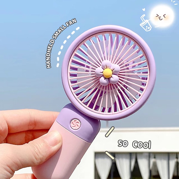 【COD】Jovitech Fan Flowers Kipas Angin Mini Genggam Rechargeable USB Kipas Angin Mini Cute Karakter - F17