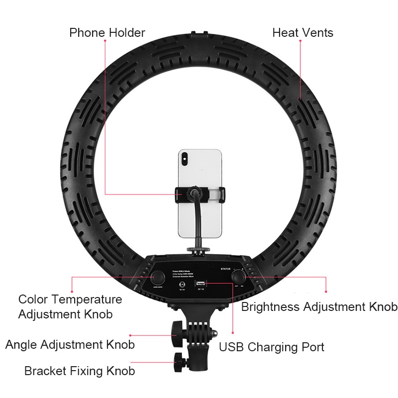 Ring Ligth LED 45CM Lampu Make Up Lampu Ringlight Tripod Siaran Tersedia untuk Live Streaming / Fotografi