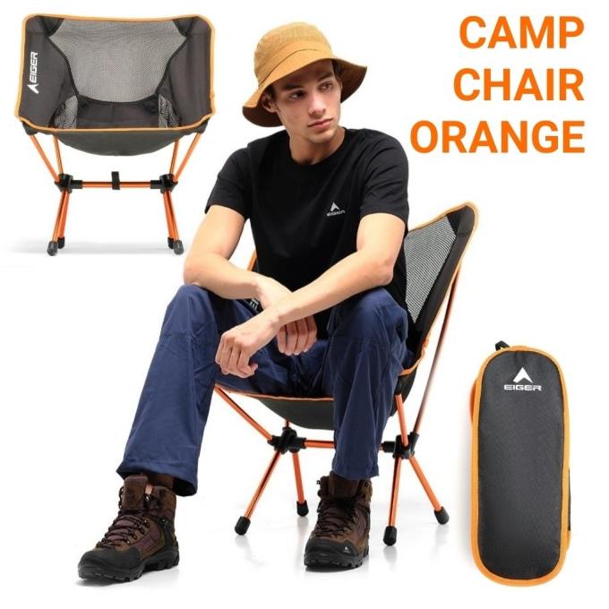 Kursi Lipat Eiger Camp Chair Orange Folding Chair Lapakyuvika