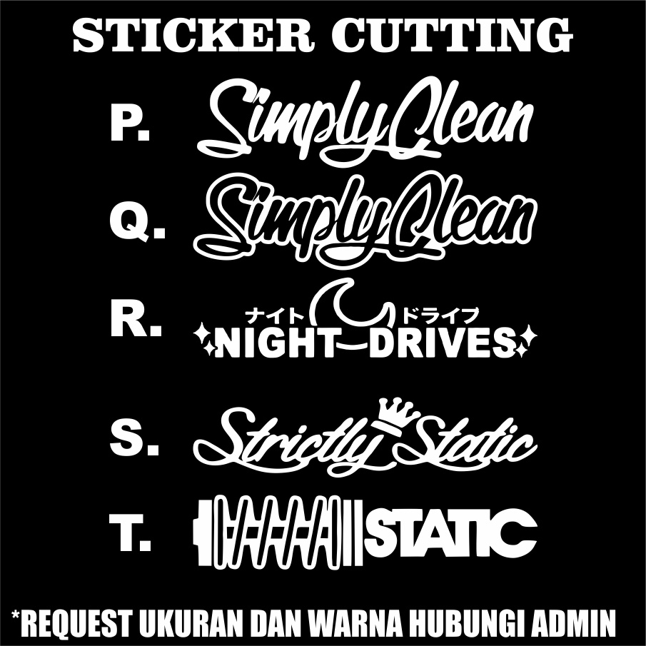 Stiker Cutting JDM MOBIL LENGKAP - LOWERED LIFESTYLE,STATIC,CANIBEAT DLL