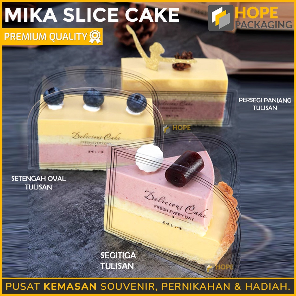 [ isi 10 pcs ] Mika Slice Cake tiramisu / tart Oval / Segitiga / Persegi panjang untuk pinggiran kue / cake