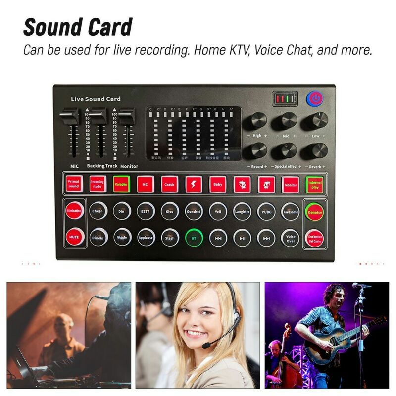 MIXER USB Sound Card Live Broadcast Recording Spesial Effect Mooer m9 Black