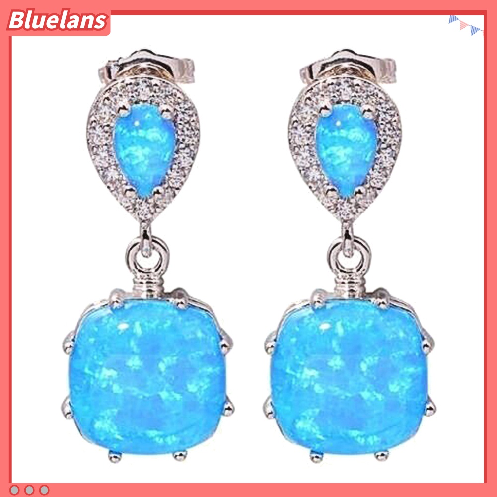 Anting Stud Hias Liontin Opal Api Untuk Wanita