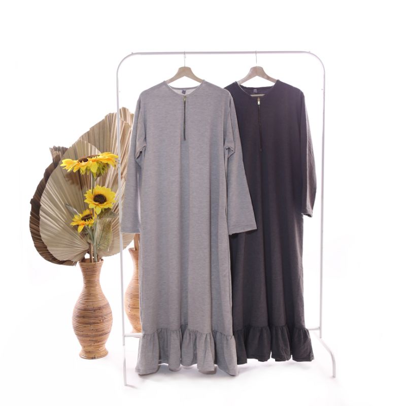 Gamis Dewasa Polos ZEA Dress by AURORA HIJAB Bahan Baby Terry Premium Ukuran Jumbo