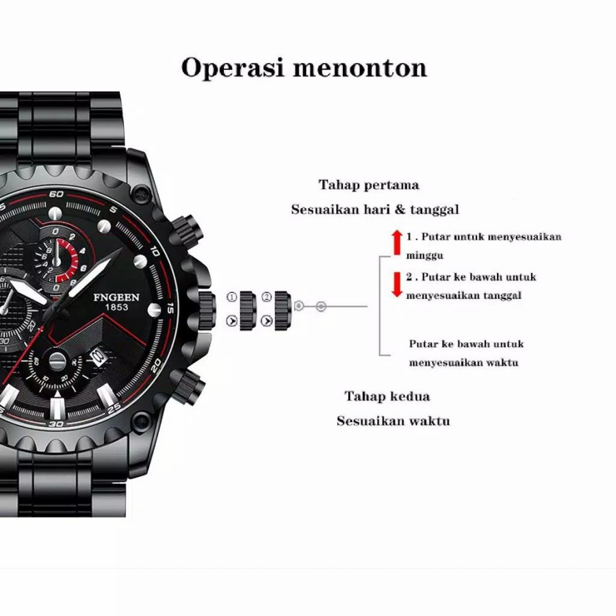 COD✅ 【100% Original】Jam Tangan Pria 5757 Jam Tangan Pria Anti Air Original Luxury Stainless Stee Free BOX+Kartu Garansi）Penjualan Terbaik Seiko Alexander Christie Sport Imoport Premium Couple Wanita Grosir Murah