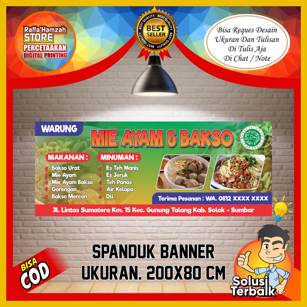 Jual Cetak Spanduk Mie Ayam Cetak Banner Mie Ayam Spanduk Bakso