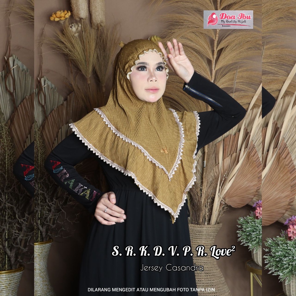 JILBAB MINI PLISKET LOVE 2 ORIGINAL DOA IBU ~ HIJAB TALI NON PET PRISKET DOI ~ 282