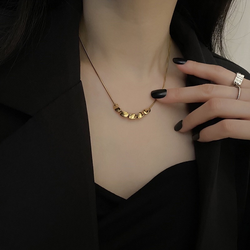 Kalung Titanium Gold Mewah Elegan Korea Fashion Style Trending