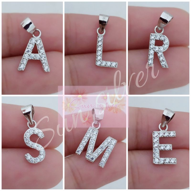 LIONTIN HURUF PERAK ASLI S925 /LIONTIN ABJAD / LIONTIN INISIAL