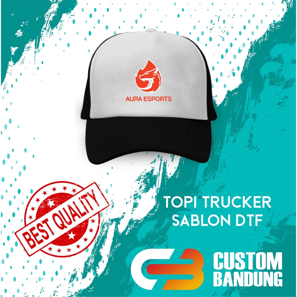 Topi Trucker AURA ESPORT Pria Wanita Topi Jaring Aura Jala Trucker Cap Bisa Tulis Nama Bisa COD Original High Premium Quality