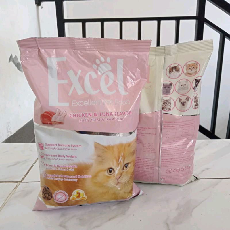 Excel mother&amp;kitten paket 10kg(isi20pcs) rasa chiken tuna -EKSPEDISI- makanan kucing excel premium