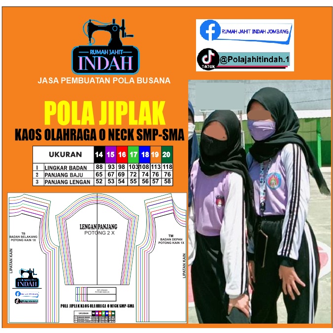 Pola Jiplak Kaos Olahraga Pola Kaos Olahraga Pola Seragam Sekolah SMP SMA