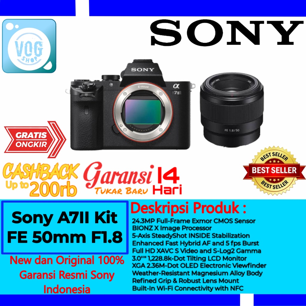 SONY A7 MARK II KIT FE 50MM F1.8 - Sony A7II Kit FE 50mm - SONY ALPHA A7 MARK II