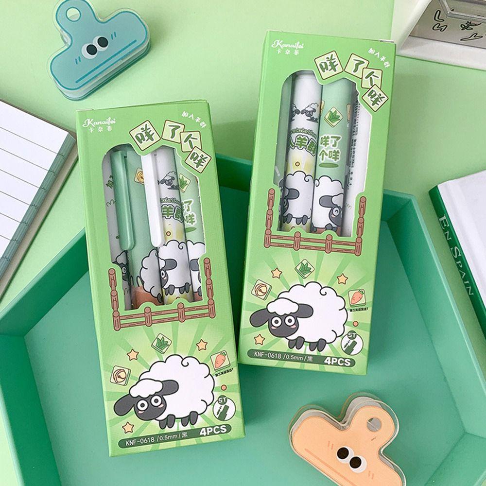 R-flower 6PCS/Set Pulpen Gel Alat Tulis Kartun Pocket Pen Signature Pen