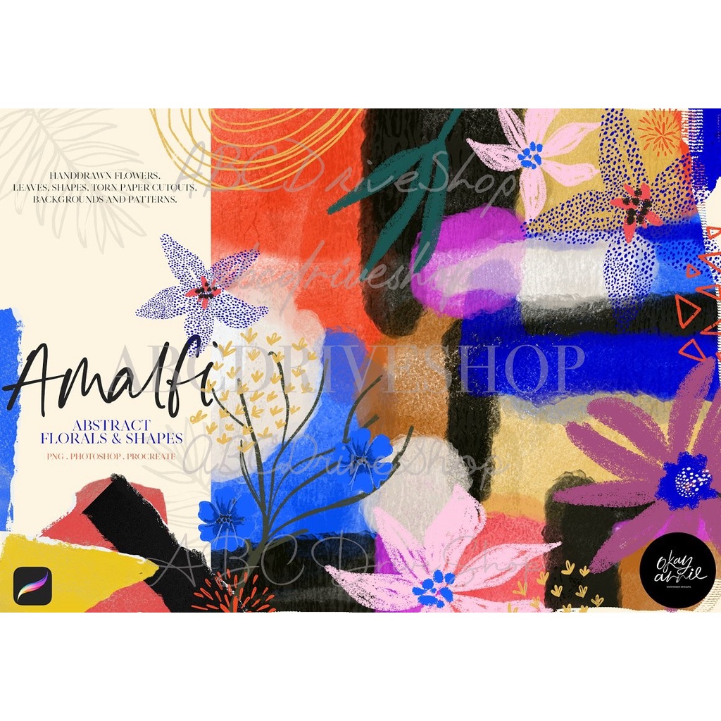 Procreate Brush - Amalfi Abstract Floral &amp; Shapes