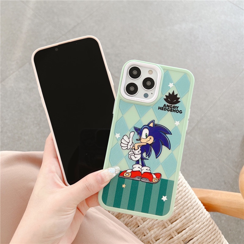 Soft Case Silikon Motif Kartun Sonic Hedgehog Untuk IPhone 14 13 12 11 Pro Max X XR