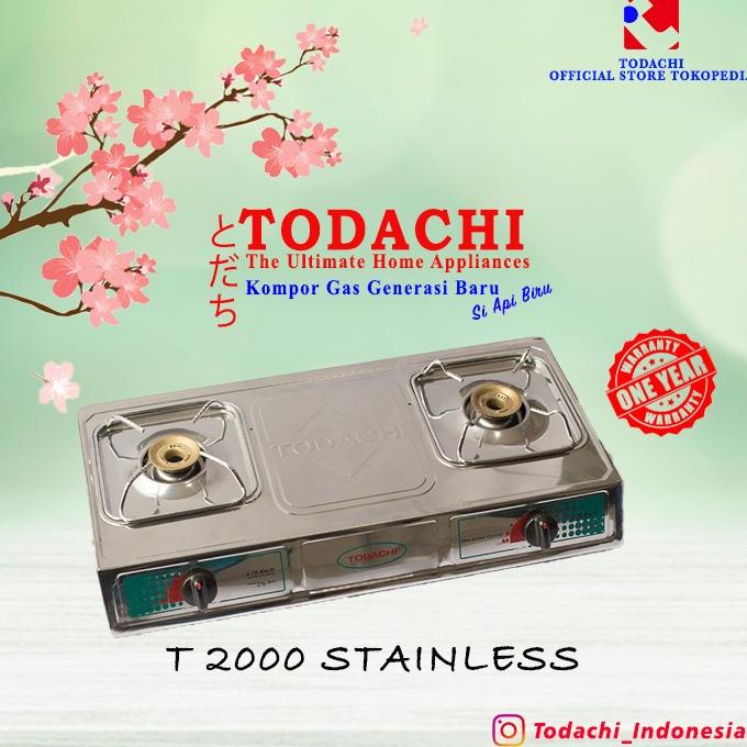 available Kompor Gas Todachi 2 tungku stainles T-2000