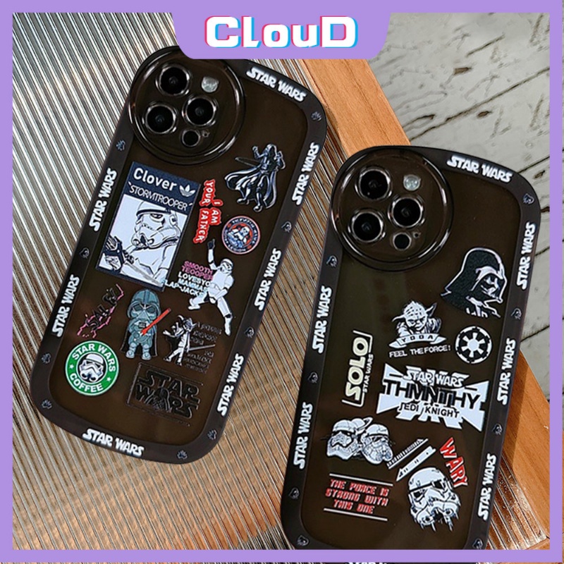 IPHONE Casing Ponsel Star Wars Merek Tren Kompatibel Untuk Iphone11 13 12 14 Pro Max XR 78 6s 6 Plus X XS Max SE 2020lensa Bulat Tpu Lembut Shockproof Airbag Cover