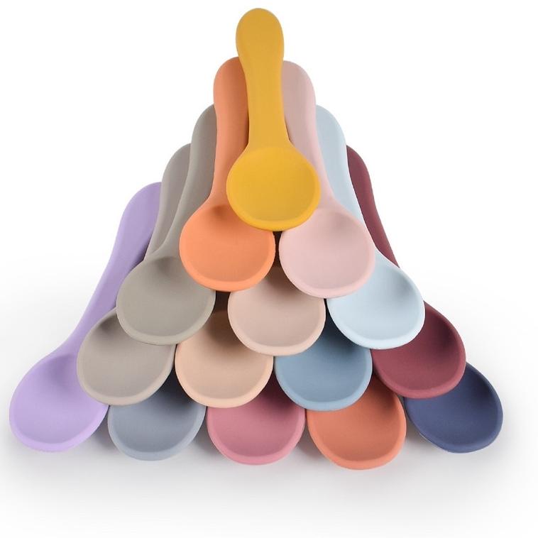 Leleoncare Sendok Garpu Bayi Bahan Lembut / Bisa Dibengkokkan / Set Sendok Garpu Bayi {AUT.31Oc22p}