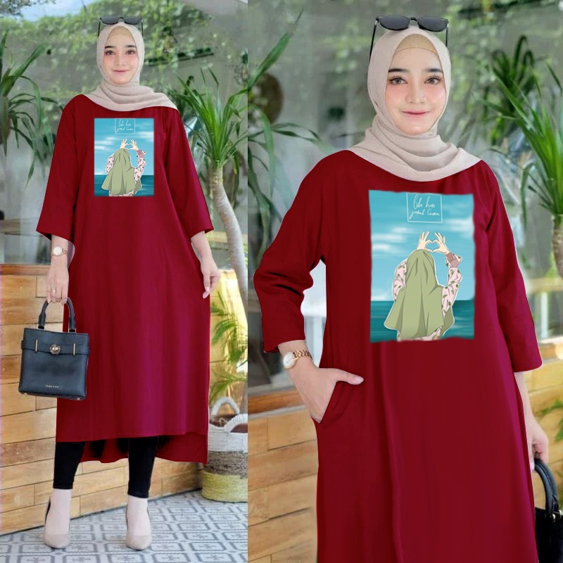 FF LONG TUNIK HIJAB COLABORATION TUNIK WANITA TERBARU