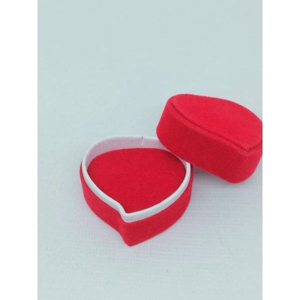 kotak perhiasan/kotak cincin bentuk love polos/kotak perhiasan bahan berudu/kotak cincin model love kecil polos/kotak perhiasan terbaru