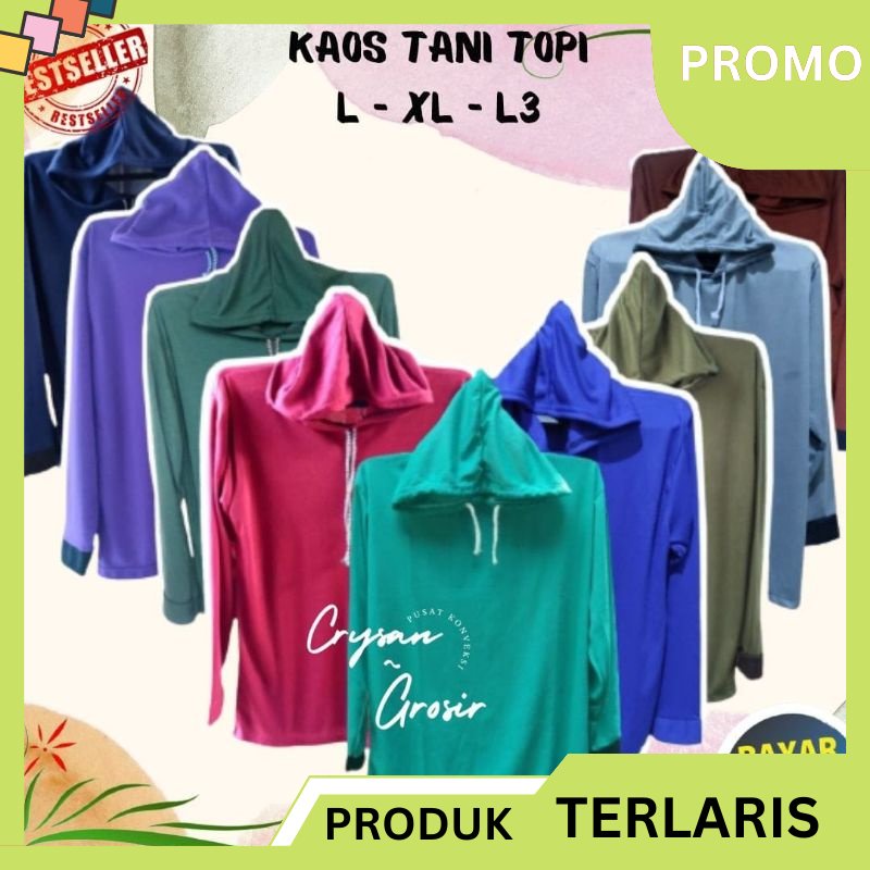 Kaos Tani / Koas Sawah / Kaos Hyget / Kaos Proyek Atasan laki laki baju kaos tani kupluk topi kerja 