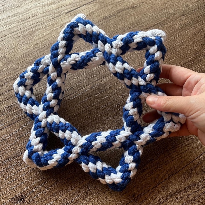 Big size chewing rope for teething and clean teeth star