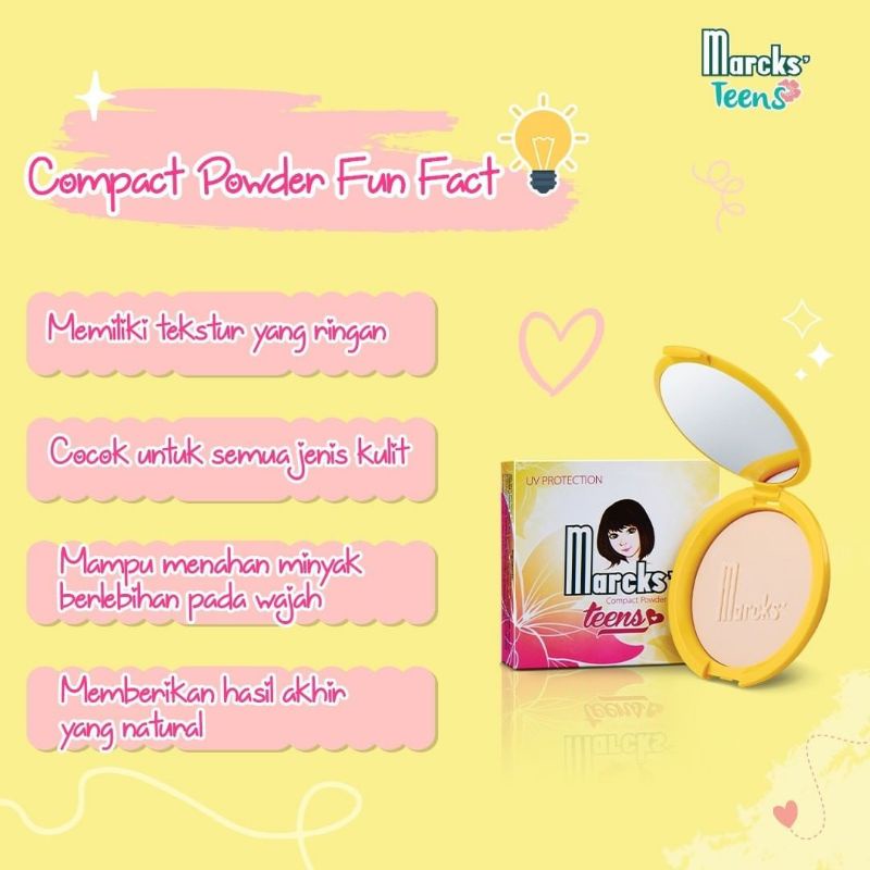 Marcks teens Compact powder 12 gr bedak padat || marcks teens || marcks bedak || marcks bedak padat || marcks