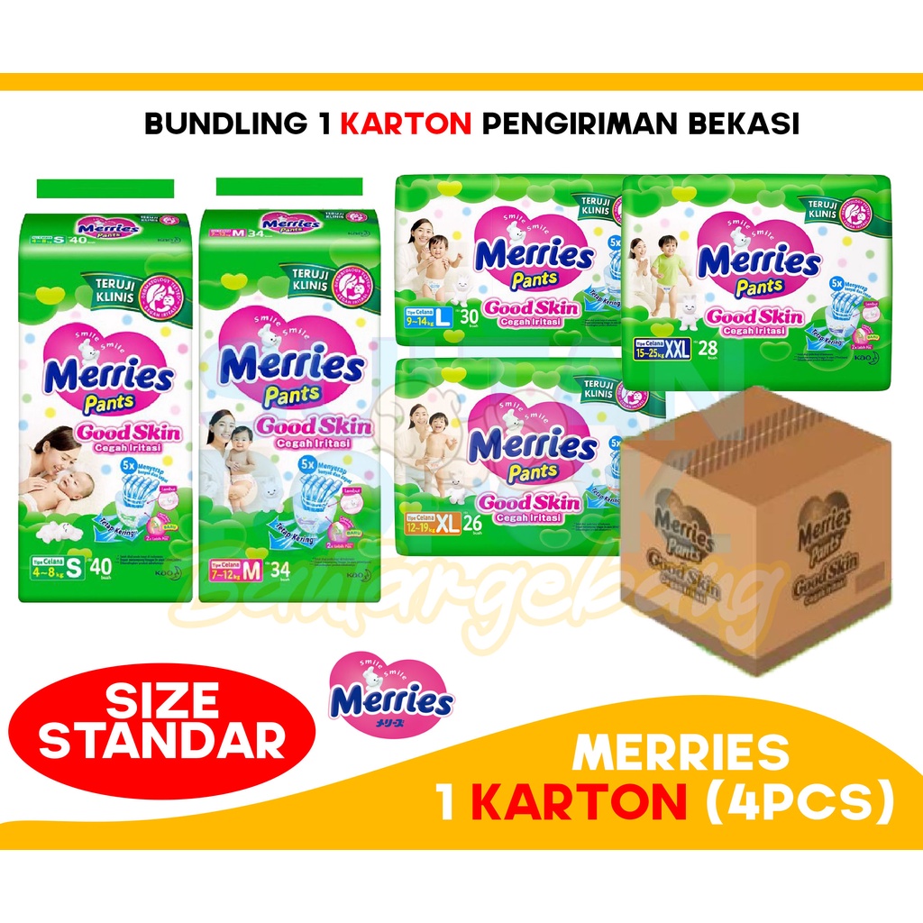 1 Karton (Ball) Merries good skin S40, M34, L30, XL 26, XXL28