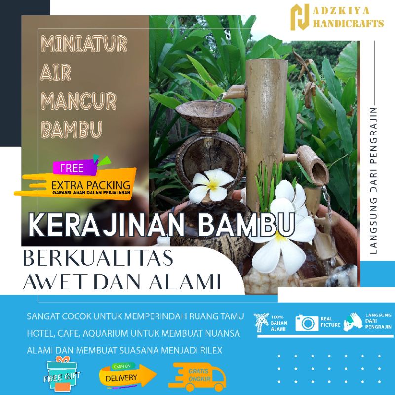 kerajinan kincir air bambu dari bambu dan batok kelapa