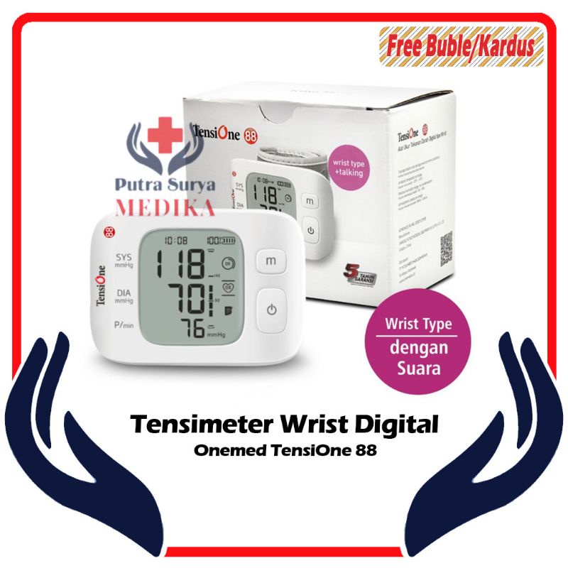 Tensimeter Digital Pergelangan Tangan TensiOne Wrist Suara Onemed