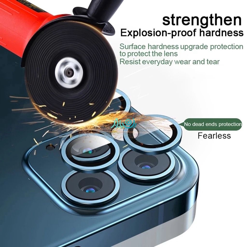 (HARGA SUDAH 1 SET SESUAI TIPE) Metal Ring Camera Lens Protector IPHONE 11 12 13 14 MINI PLUS PRO MAX Tempered Glass Pelindung Lensa Kamera