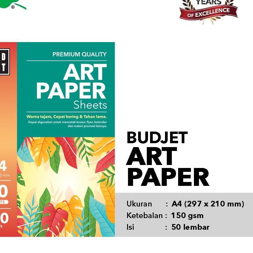 

SALE!!Kertas Art Paper A4 isi 50 Sheets - Budjet Art Paper 150 Gsm|RA5