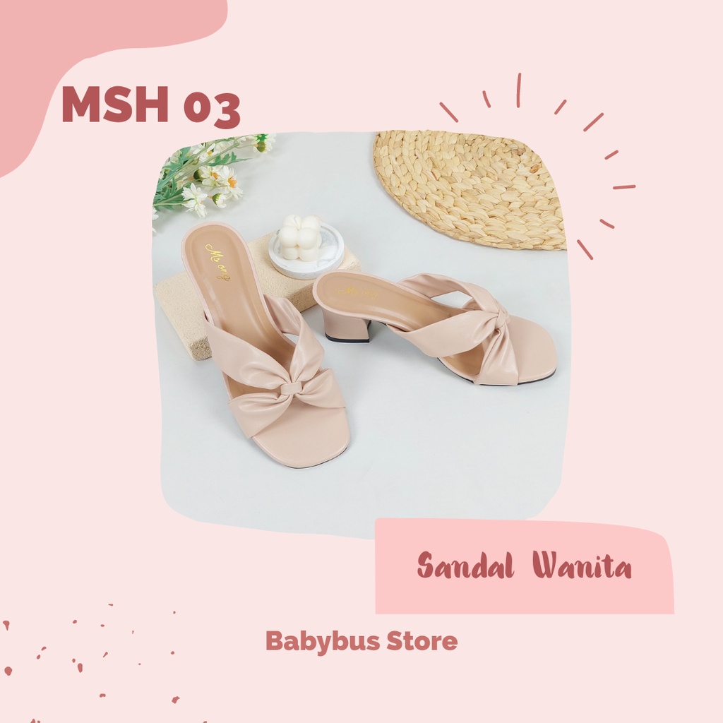 BBS MSH 03 Sandal High Heels Hak Tahu Pita Wanita Impor Murah