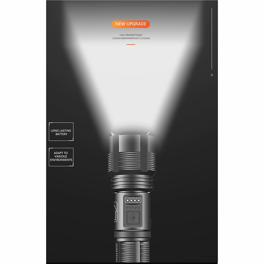 G7i Ceholyd Senter Led Tactical Hunting Torch Flashlight Zoomable Xhp70 400 Lumens With Battery P7 Hitam Or-i