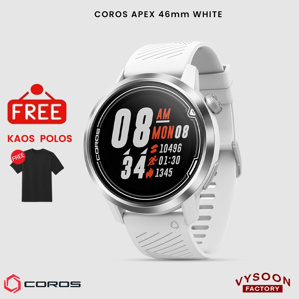 Jam Tangan Smartwatch COROS Apex 46mm White