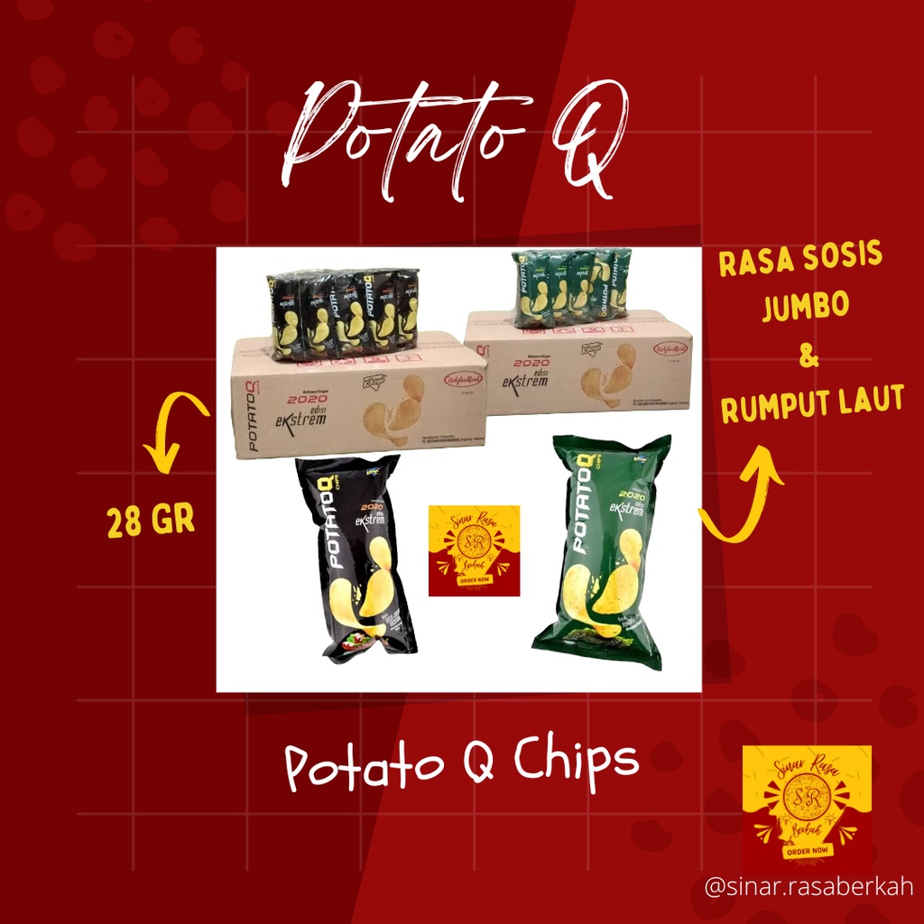 Potato Q Chips Rasa Sosis Jumbo dan Rumput Laut 28 gr