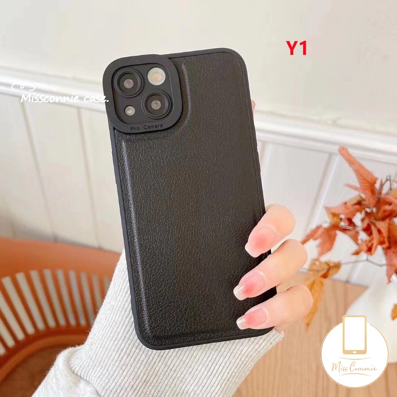 Soft Case Bahan Kulit Imitasi Matte Untuk iPhone 11 Pro MAX 7Plus 8Plus XR 12 13 14 Pro MAX X XS MAX SE 2020