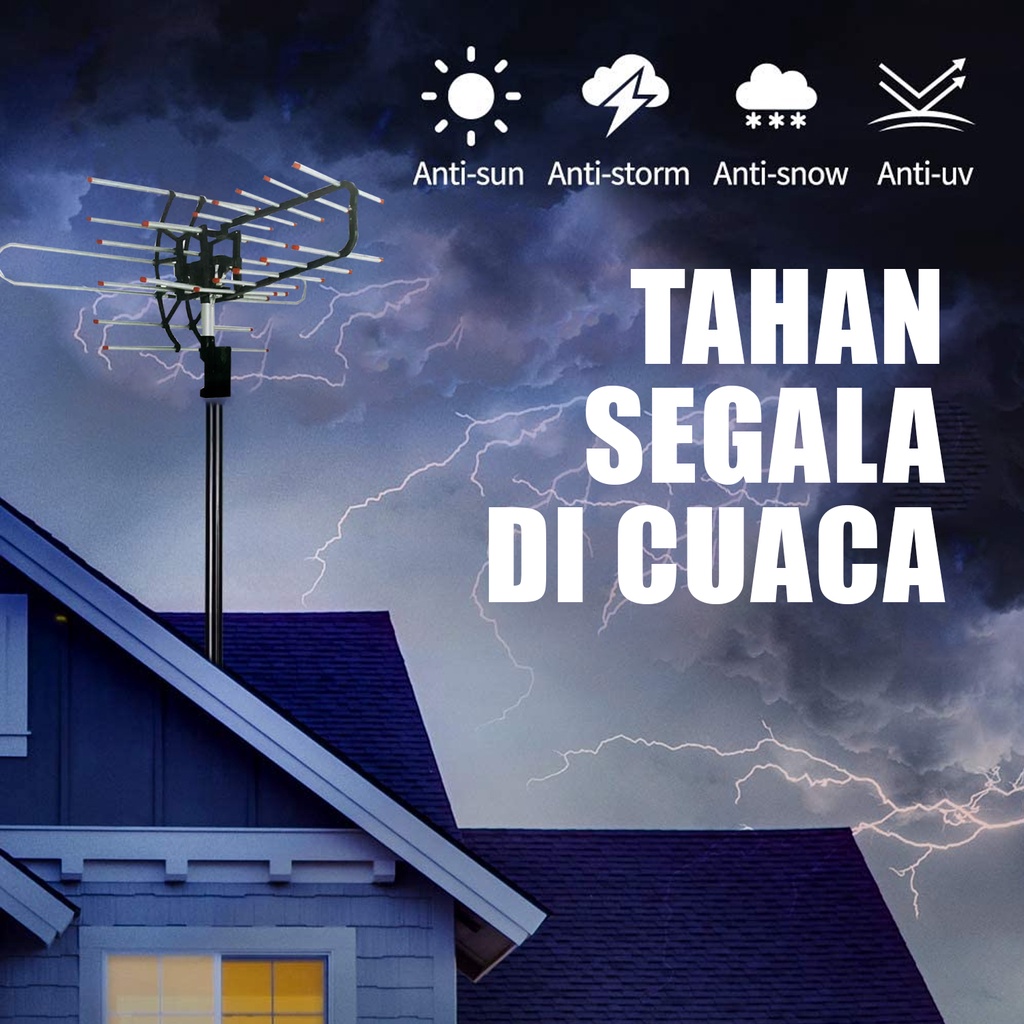 Antena TV Digital Analog Outdoor Luar dengan Remote Booster