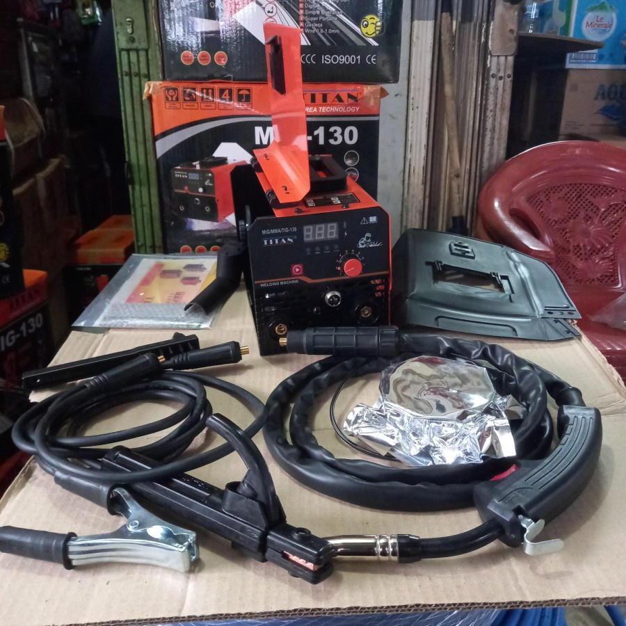 TITAN Mesin Las Flux core MIG-130 3 in 1 - Trapo Las Co Tanpa Gas 3in1