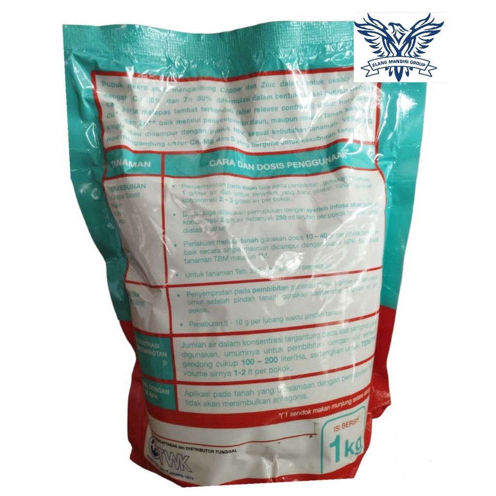 Pupuk Mikro Verno FG 1 Kg - Verno FG Cu30 + Zn30